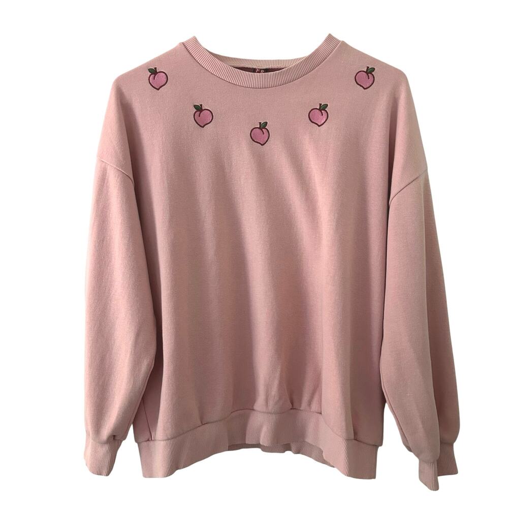 Vtg FRMD Products Applique Fruit Pink Vintage Sweatshirt Small Medium